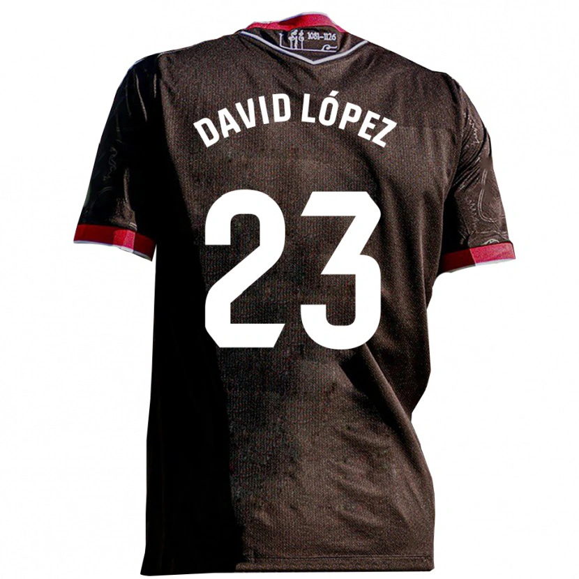 Danxen Femme Maillot David López #23 Noir Rouge Tenues Extérieur 2025/26 T-Shirt