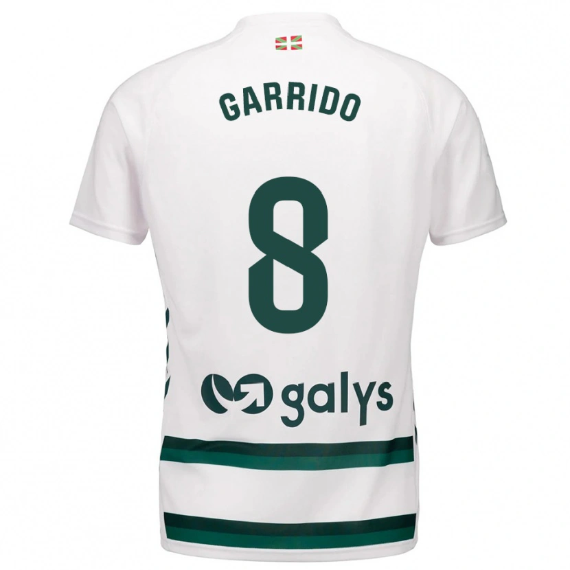 Danxen Femme Maillot Aleix Garrido #8 Blanc Vert Tenues Extérieur 2025/26 T-Shirt