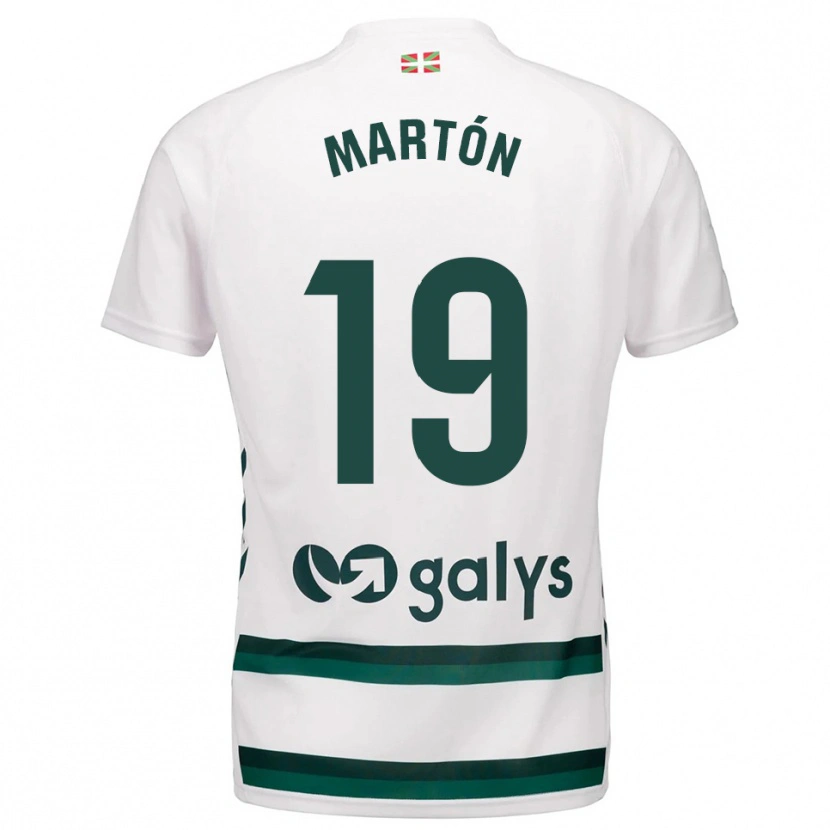 Danxen Femme Maillot Javi Martón #19 Blanc Vert Tenues Extérieur 2025/26 T-Shirt