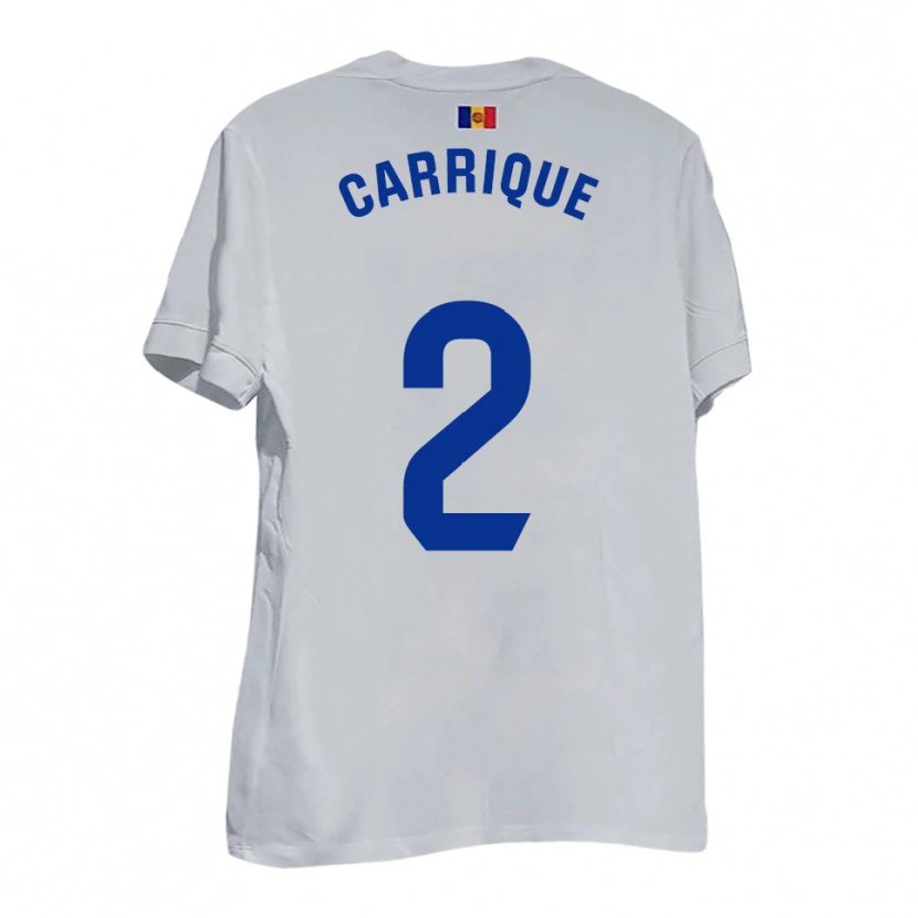 Danxen Femme Maillot Thomas Carrique #2 Blanc Bleu Jaune Tenues Extérieur 2025/26 T-Shirt