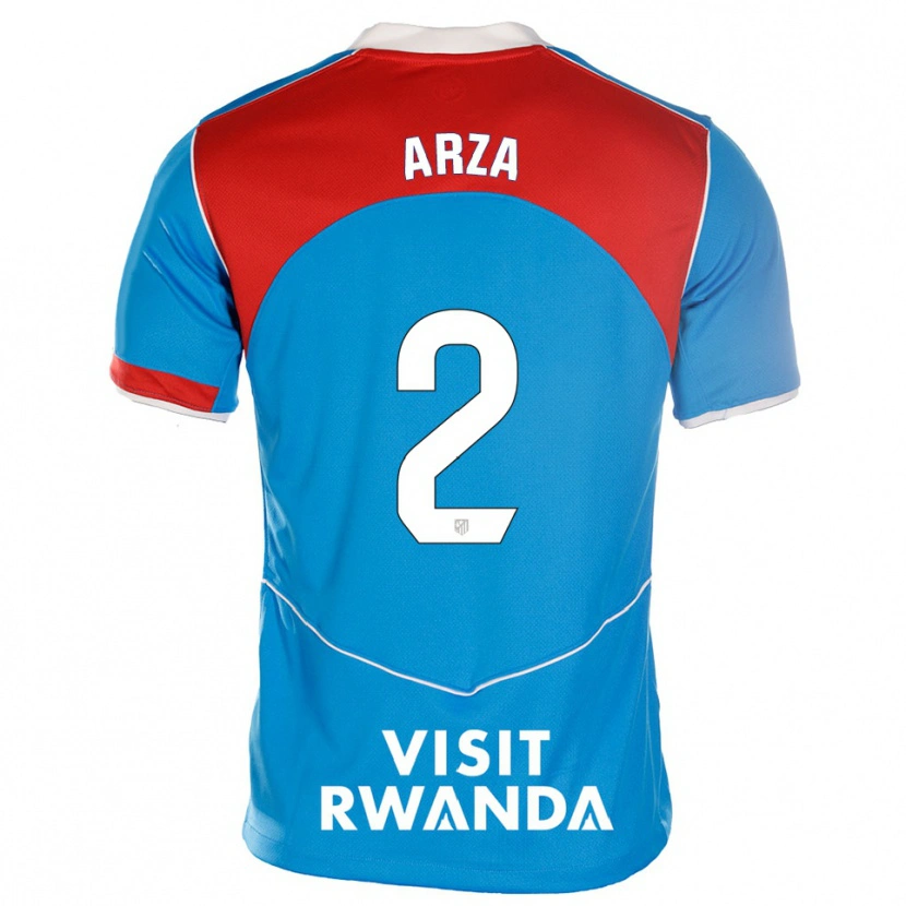 Danxen Femme Maillot David Arza #2 Bleu Blanc Troisieme 2025/26 T-Shirt