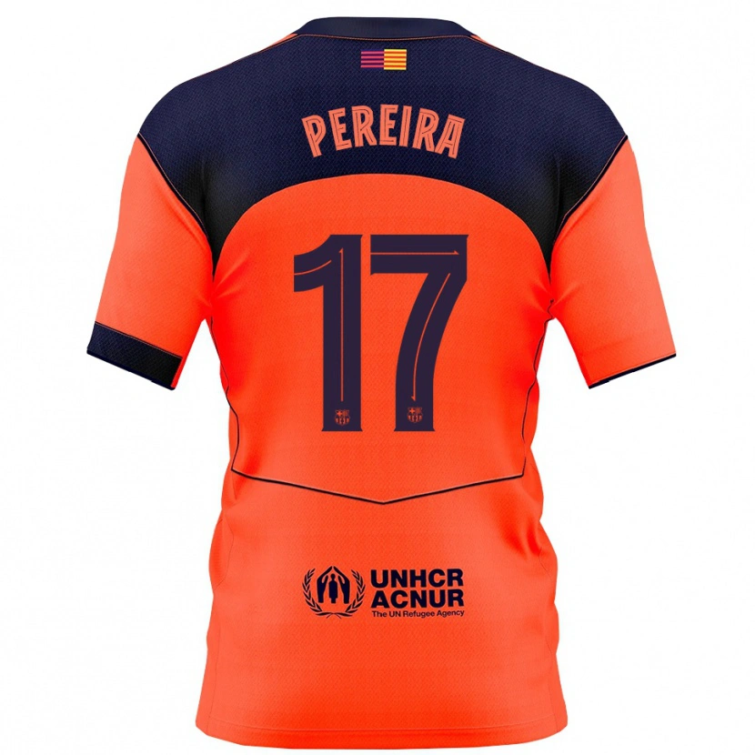 Danxen Femme Maillot Andrea Pereira #17 Orange Marine Troisieme 2025/26 T-Shirt