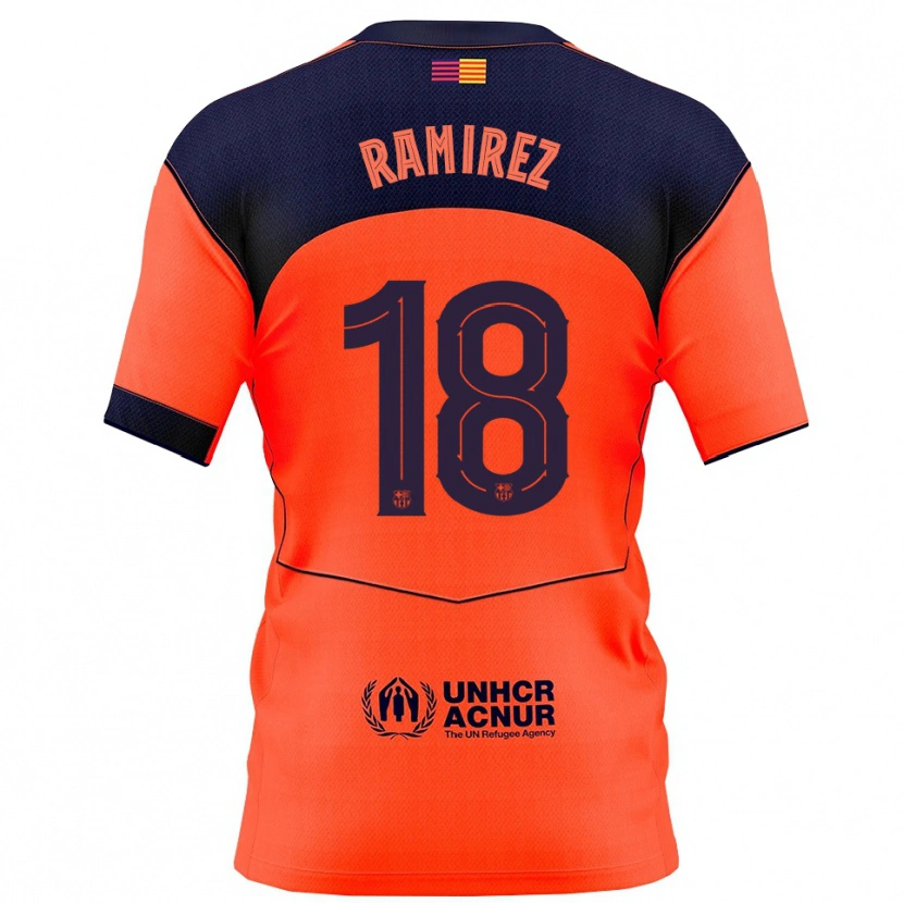 Danxen Femme Maillot Emma Ramirez #18 Orange Marine Troisieme 2025/26 T-Shirt