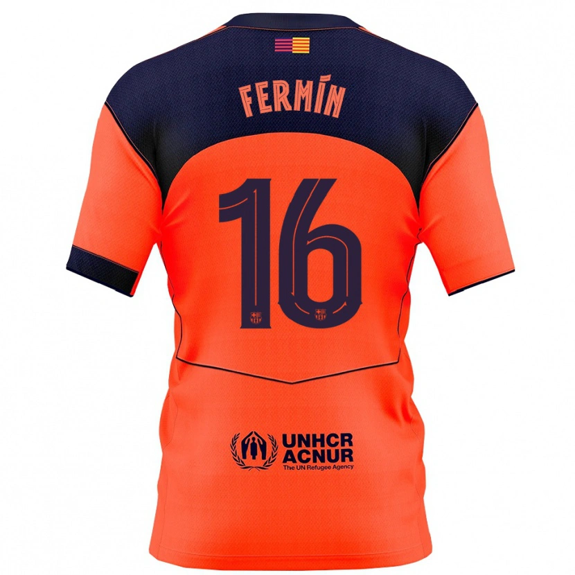 Danxen Femme Maillot Fermín López #16 Orange Marine Troisieme 2025/26 T-Shirt