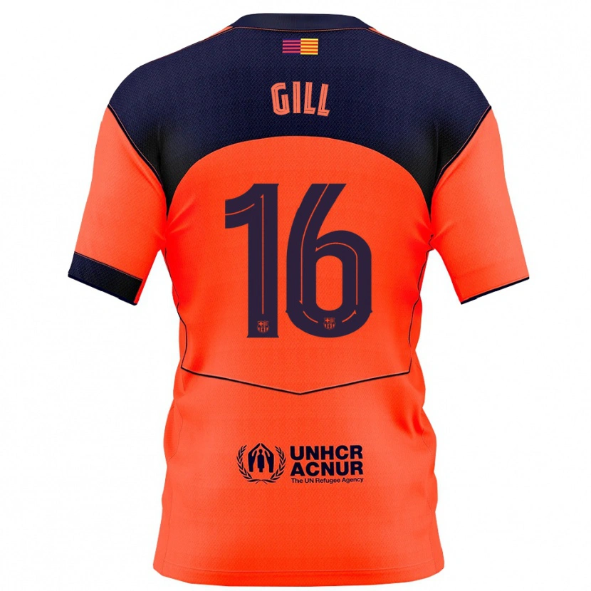 Danxen Femme Maillot Adrian Gill #16 Orange Marine Troisieme 2025/26 T-Shirt