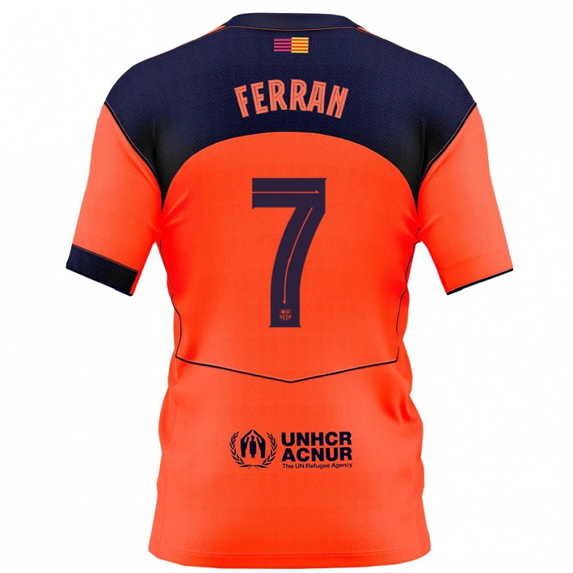 Danxen Femme Maillot Ferran Torres #7 Orange Marine Troisieme 2025/26 T-Shirt