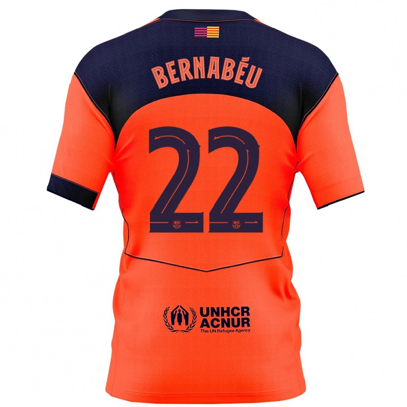 Danxen Femme Maillot Pol Bernabéu #22 Orange Marine Troisieme 2025/26 T-Shirt