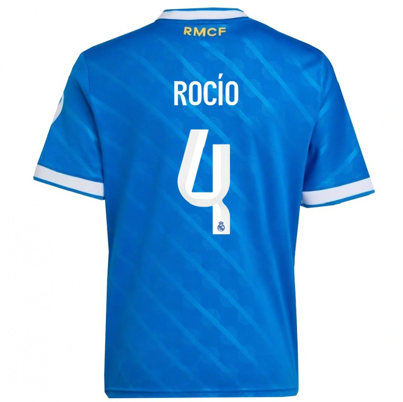 Danxen Femme Maillot Rocío Gálvez #4 Bleu Blanc Troisieme 2025/26 T-Shirt