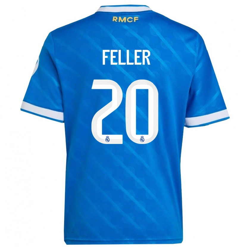 Danxen Femme Maillot Naomie Feller #20 Bleu Blanc Troisieme 2025/26 T-Shirt