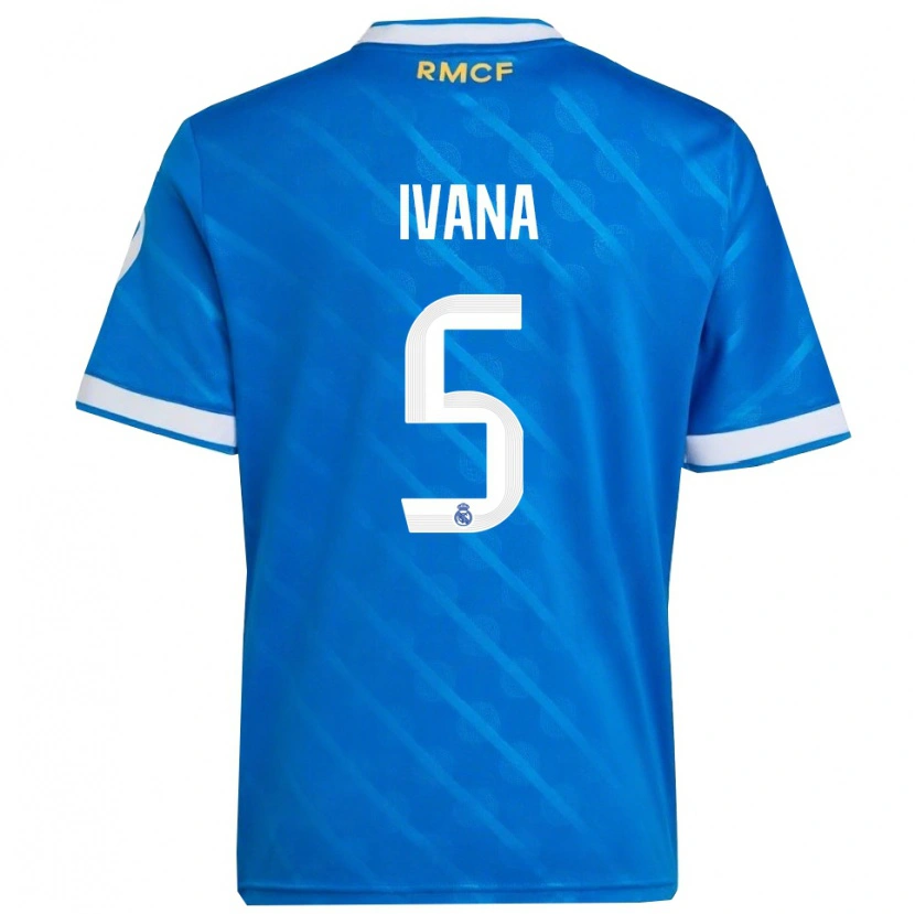 Danxen Femme Maillot Ivana Andres #5 Bleu Blanc Troisieme 2025/26 T-Shirt