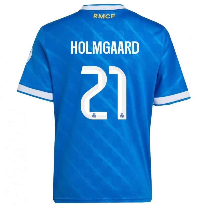 Danxen Femme Maillot Sara Rosted Holmgaard #21 Bleu Blanc Troisieme 2025/26 T-Shirt