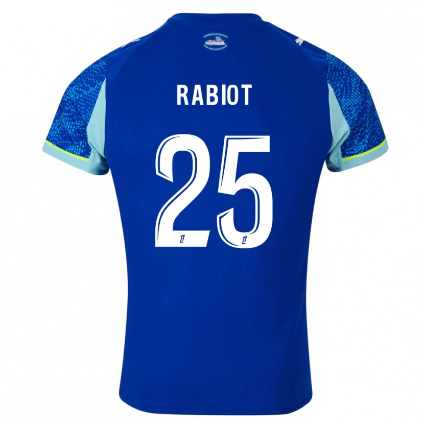 Danxen Femme Maillot Adrien Rabiot #25 Bleu Ciel Blanc Troisieme 2025/26 T-Shirt