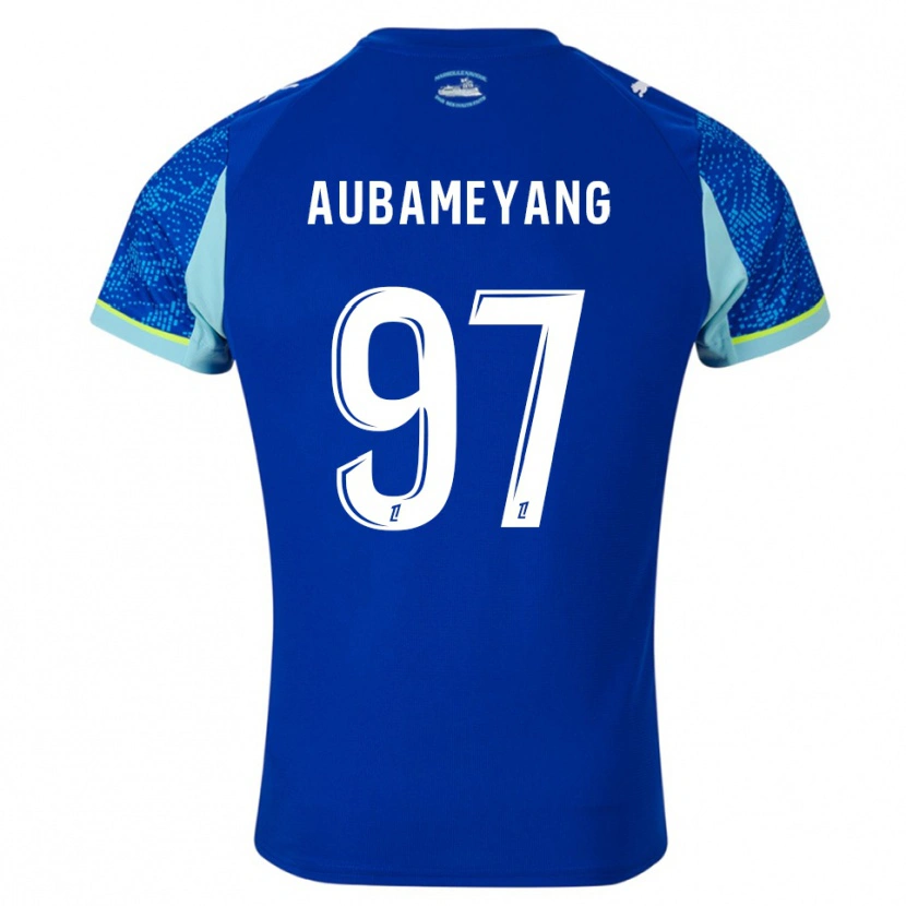 Danxen Femme Maillot Pierre-Emerick Aubameyang #97 Bleu Ciel Blanc Troisieme 2025/26 T-Shirt