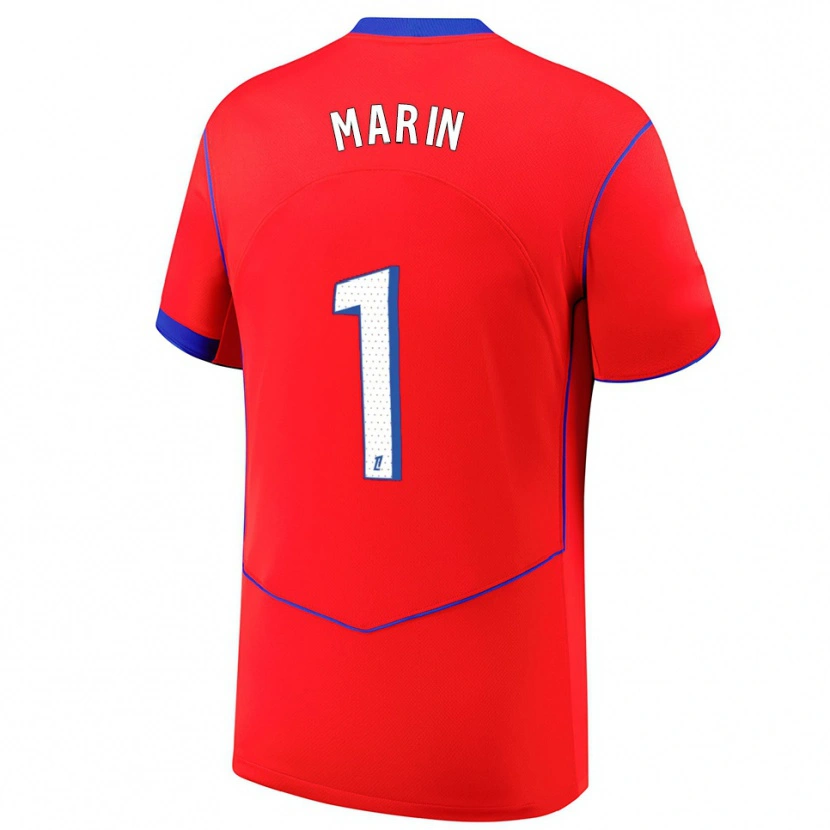Danxen Femme Maillot Renato Marin #1 Rouge Bleu Blanc Troisieme 2025/26 T-Shirt