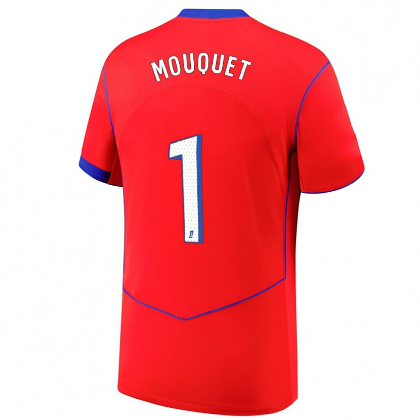 Danxen Femme Maillot Louis Mouquet #1 Rouge Bleu Blanc Troisieme 2025/26 T-Shirt