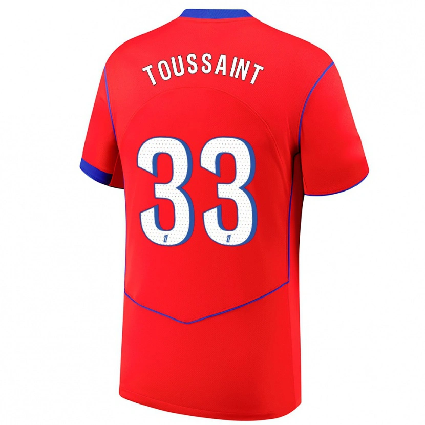 Danxen Femme Maillot Océane Toussaint #33 Rouge Bleu Blanc Troisieme 2025/26 T-Shirt