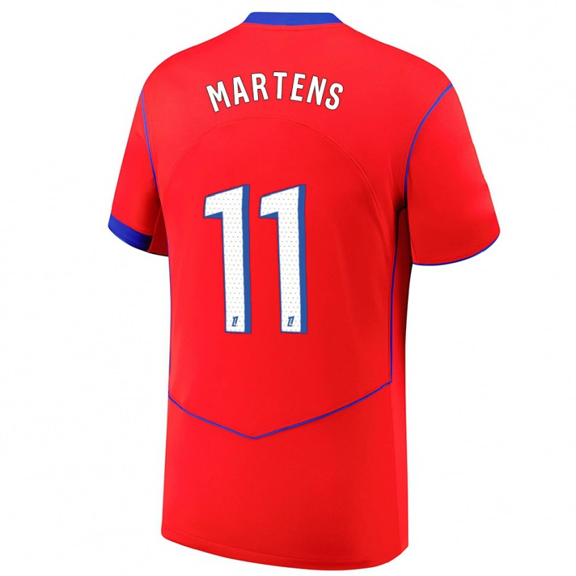 Danxen Femme Maillot Lieke Martens #11 Rouge Bleu Blanc Troisieme 2025/26 T-Shirt