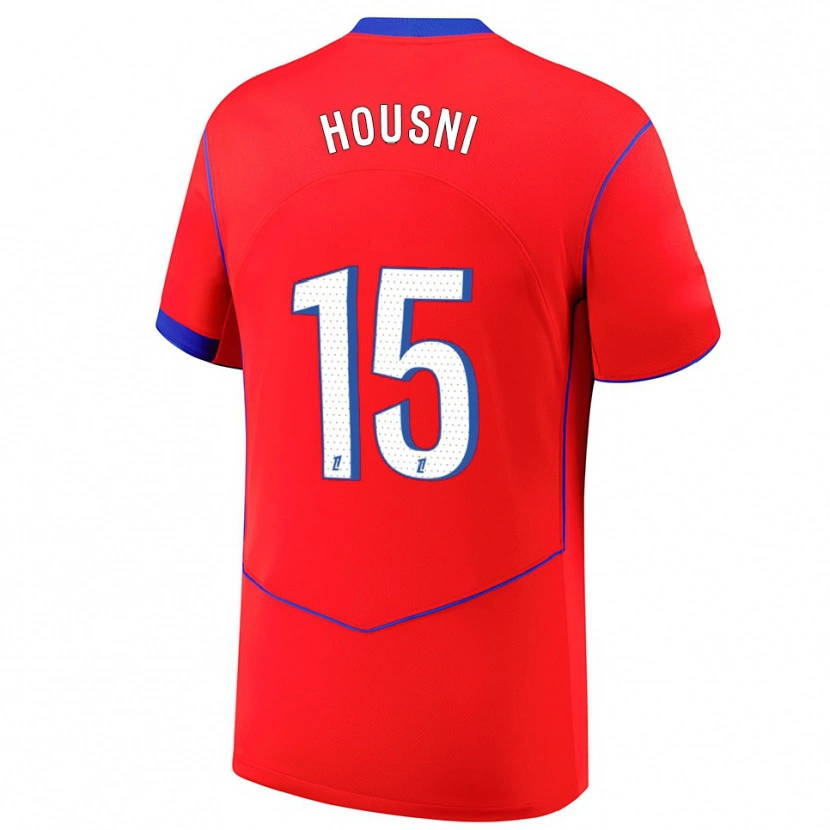 Danxen Femme Maillot Ilyes Housni #15 Rouge Bleu Blanc Troisieme 2025/26 T-Shirt