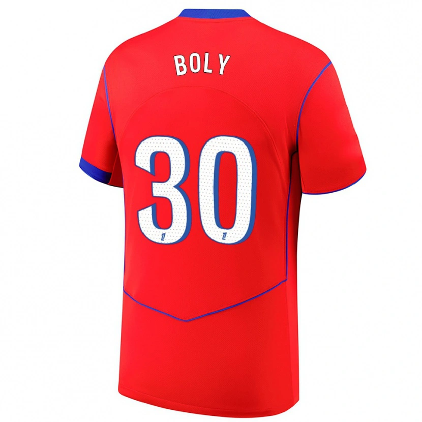 Danxen Femme Maillot David Boly #30 Rouge Bleu Blanc Troisieme 2025/26 T-Shirt