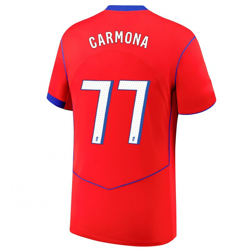 Danxen Femme Maillot Olga Carmona #77 Rouge Bleu Blanc Troisieme 2025/26 T-Shirt