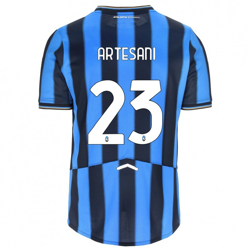 Danxen Enfant Maillot Nicolò Artesani #23 Bleu Ciel Noir Tenues Domicile 2025/26 T-Shirt