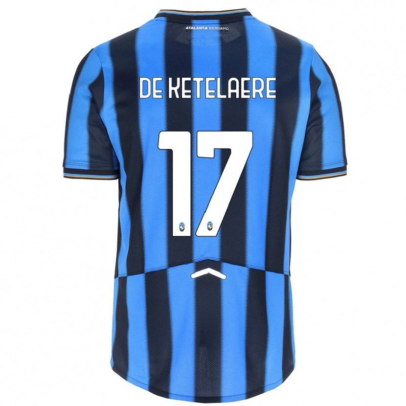 Danxen Enfant Maillot Charles De Ketelaere #17 Bleu Ciel Noir Tenues Domicile 2025/26 T-Shirt