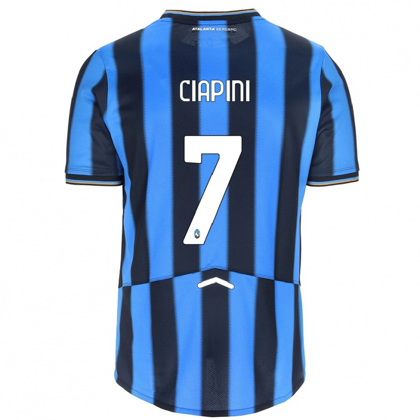 Danxen Enfant Maillot Adriano Ciapini #7 Bleu Ciel Noir Tenues Domicile 2025/26 T-Shirt
