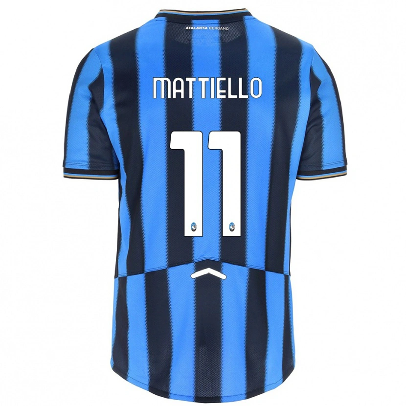 Danxen Enfant Maillot Federico Mattiello #11 Bleu Ciel Noir Tenues Domicile 2025/26 T-Shirt