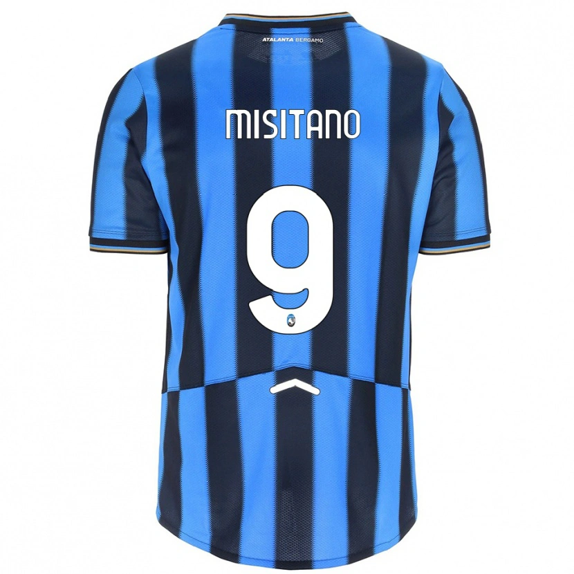Danxen Enfant Maillot Giulio Misitano #9 Bleu Ciel Noir Tenues Domicile 2025/26 T-Shirt