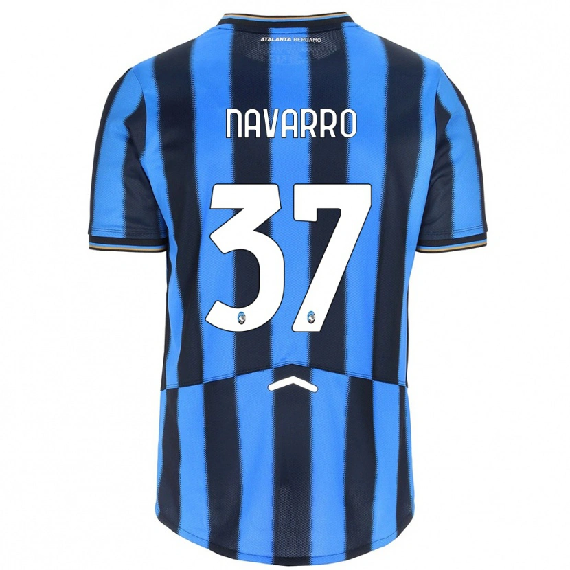 Danxen Enfant Maillot Albert Navarro #37 Bleu Ciel Noir Tenues Domicile 2025/26 T-Shirt
