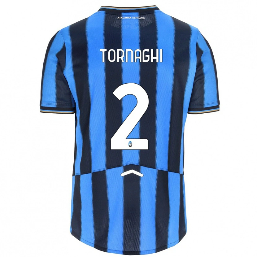 Danxen Enfant Maillot Pietro Tornaghi #2 Bleu Ciel Noir Tenues Domicile 2025/26 T-Shirt