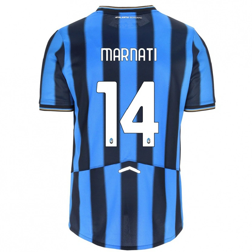 Danxen Enfant Maillot Sebastiano Marnati #14 Bleu Ciel Noir Tenues Domicile 2025/26 T-Shirt