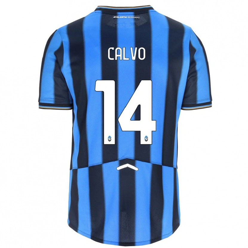 Danxen Enfant Maillot Filippo Calvo #14 Bleu Ciel Noir Tenues Domicile 2025/26 T-Shirt