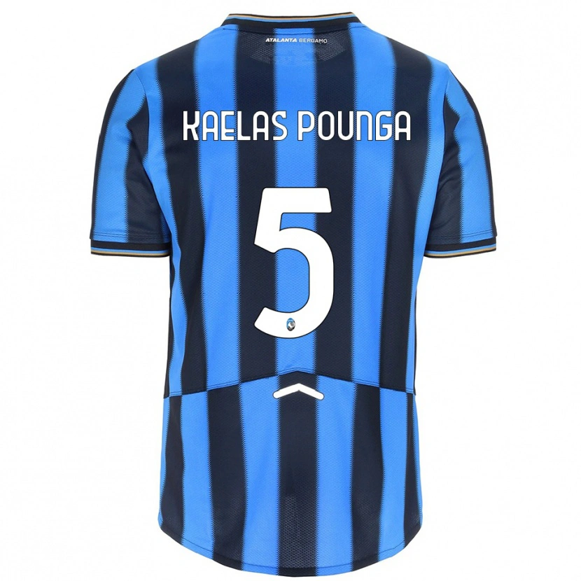 Danxen Enfant Maillot Digne Kaelas Pounga #5 Bleu Ciel Noir Tenues Domicile 2025/26 T-Shirt