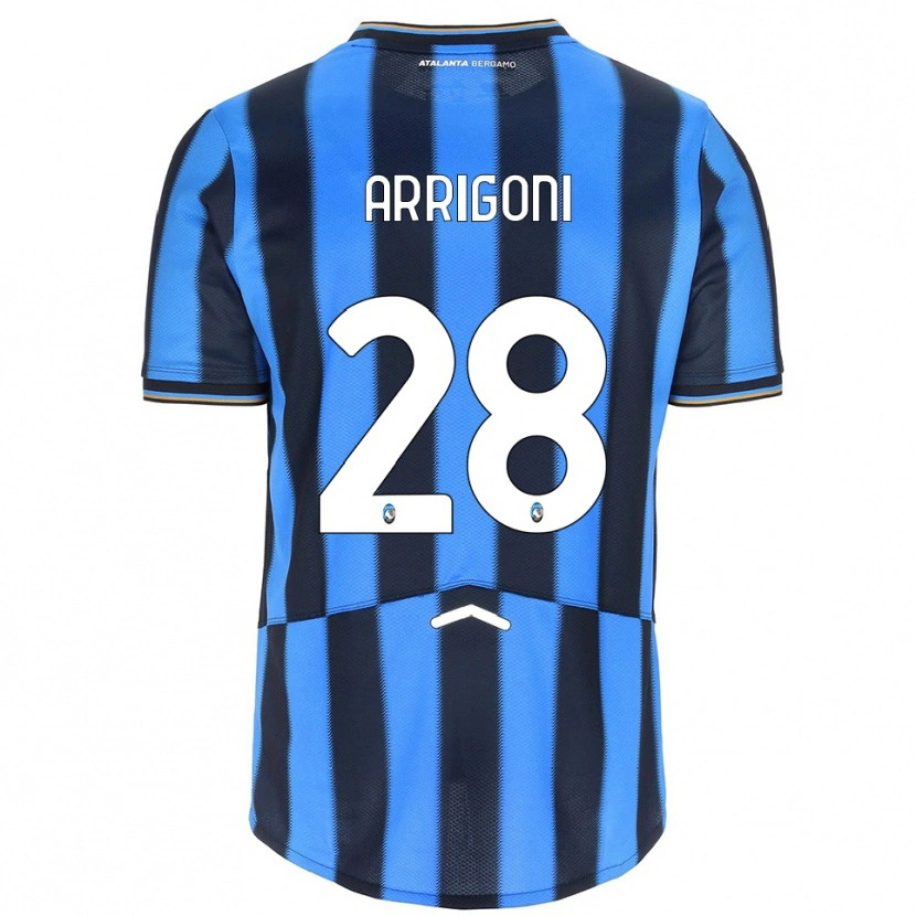 Danxen Enfant Maillot Mattia Arrigoni #28 Bleu Ciel Noir Tenues Domicile 2025/26 T-Shirt