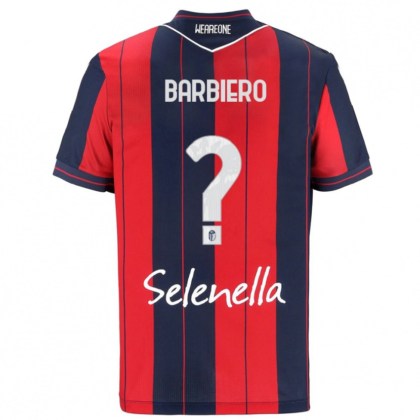 Danxen Enfant Maillot Andrea Barbiero #0 Rouge Marine Tenues Domicile 2025/26 T-Shirt