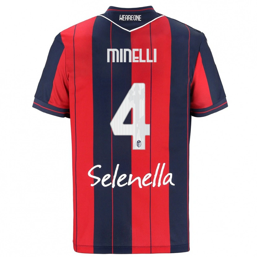 Danxen Enfant Maillot Leo Minelli #4 Rouge Marine Tenues Domicile 2025/26 T-Shirt