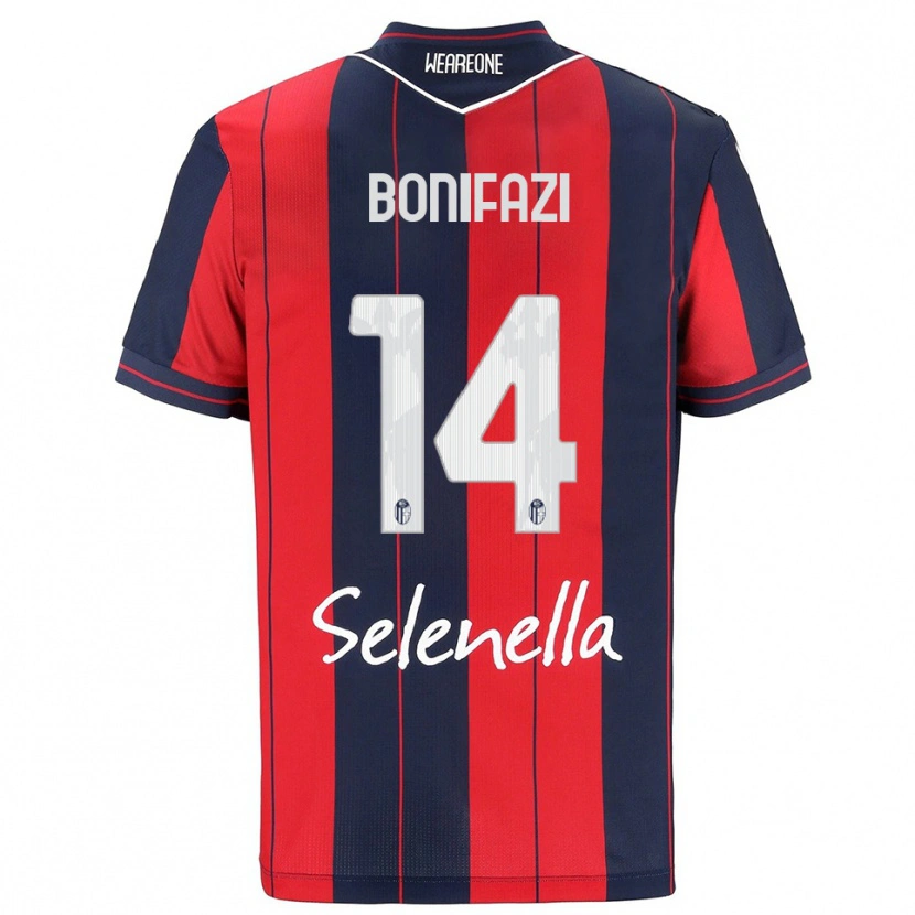 Danxen Enfant Maillot Kevin Bonifazi #14 Rouge Marine Tenues Domicile 2025/26 T-Shirt