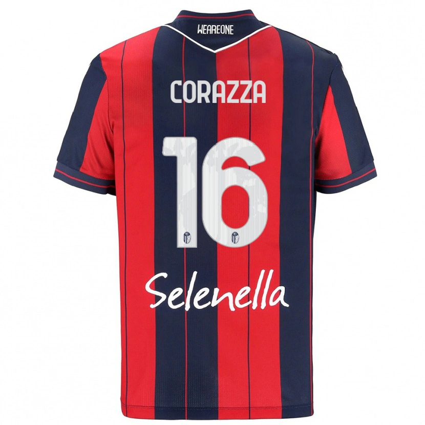 Danxen Enfant Maillot Tommaso Corazza #16 Rouge Marine Tenues Domicile 2025/26 T-Shirt