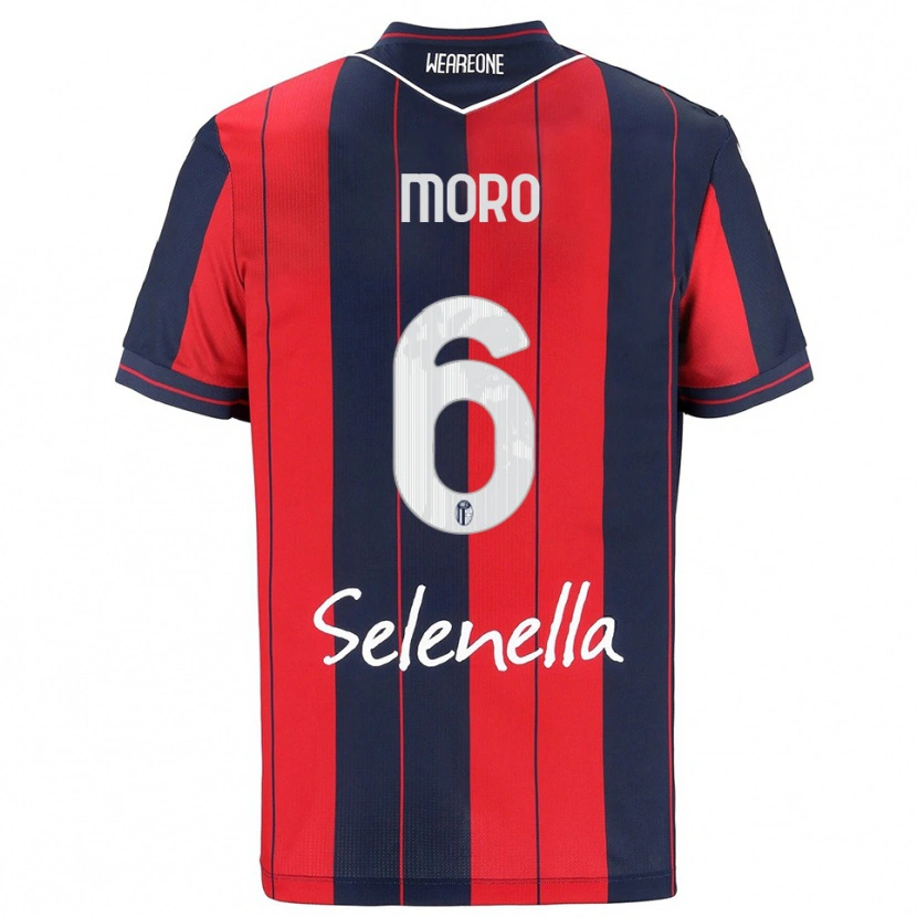 Danxen Enfant Maillot Nikola Moro #6 Rouge Marine Tenues Domicile 2025/26 T-Shirt