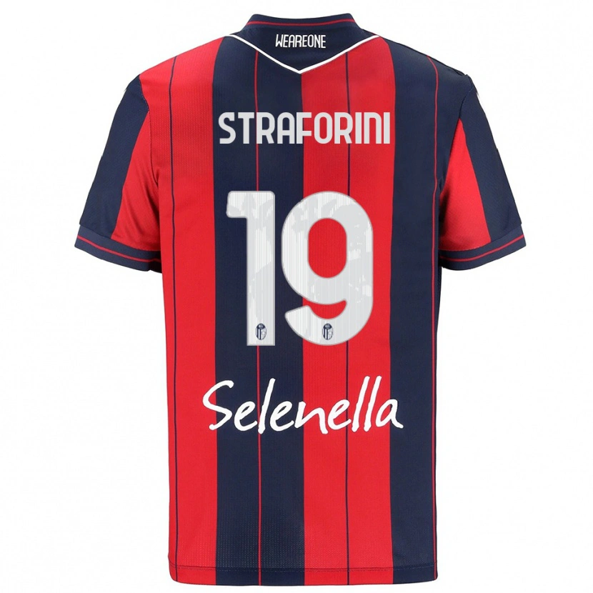 Danxen Enfant Maillot Rino Straforini #19 Rouge Marine Tenues Domicile 2025/26 T-Shirt