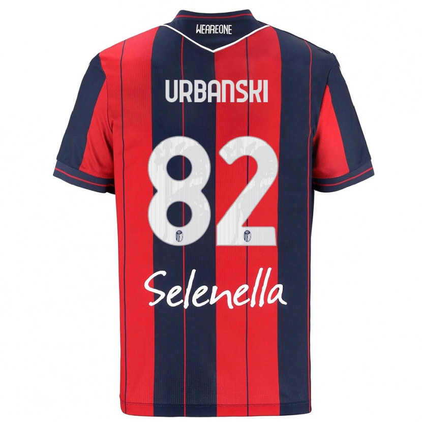 Danxen Enfant Maillot Kacper Urbanski #82 Rouge Marine Tenues Domicile 2025/26 T-Shirt