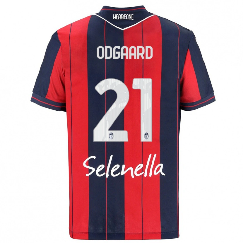 Danxen Enfant Maillot Jens Odgaard #21 Rouge Marine Tenues Domicile 2025/26 T-Shirt