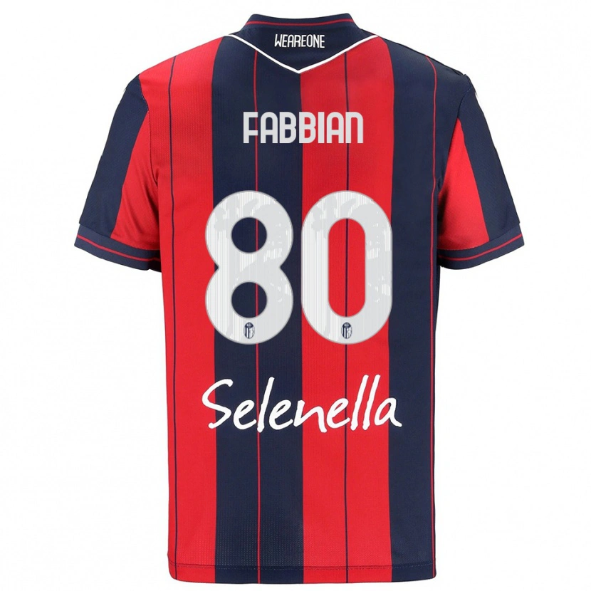 Danxen Enfant Maillot Giovanni Fabbian #80 Rouge Marine Tenues Domicile 2025/26 T-Shirt