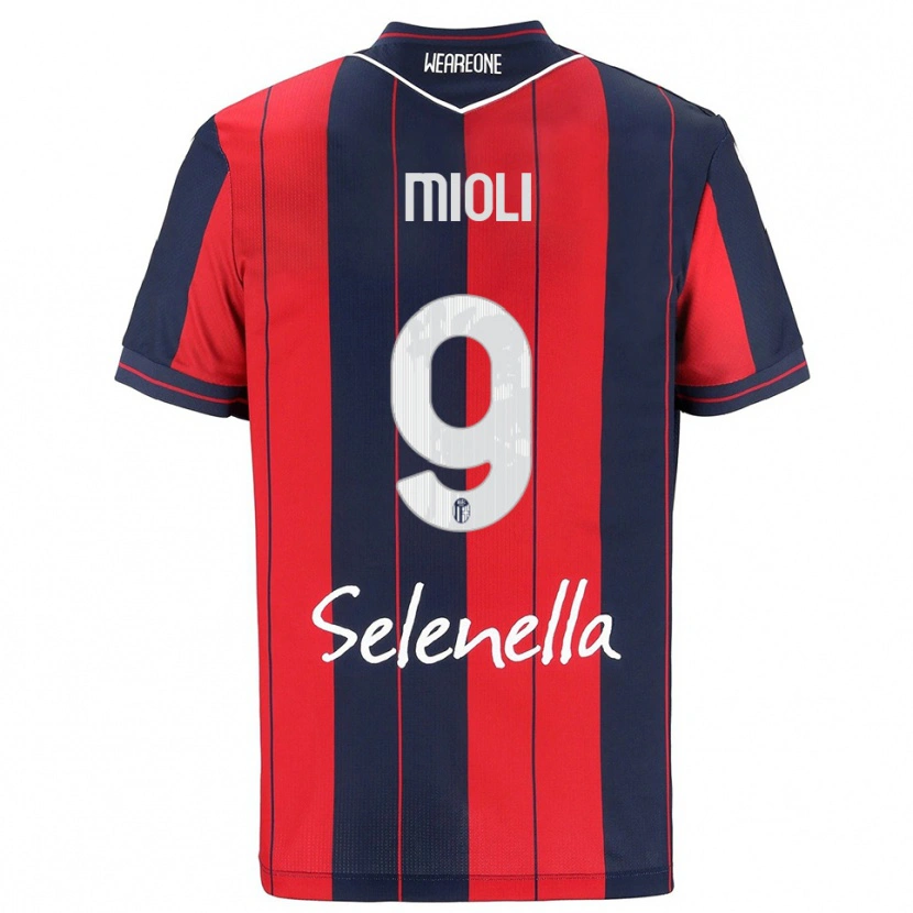Danxen Enfant Maillot Mattia Mioli #9 Rouge Marine Tenues Domicile 2025/26 T-Shirt