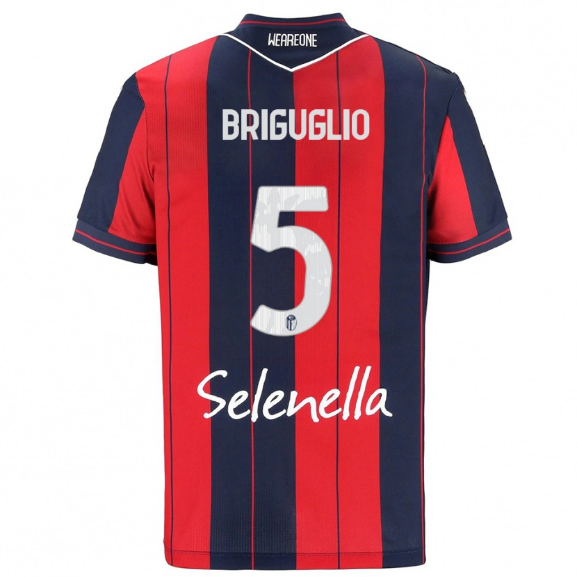 Danxen Enfant Maillot Christian Briguglio #5 Rouge Marine Tenues Domicile 2025/26 T-Shirt