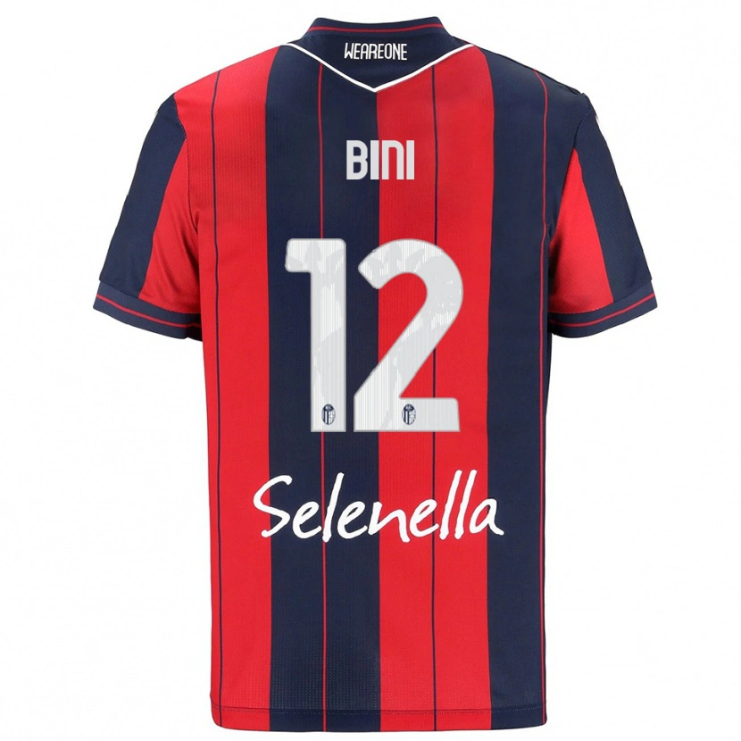 Danxen Enfant Maillot Cesare Bini #12 Rouge Marine Tenues Domicile 2025/26 T-Shirt