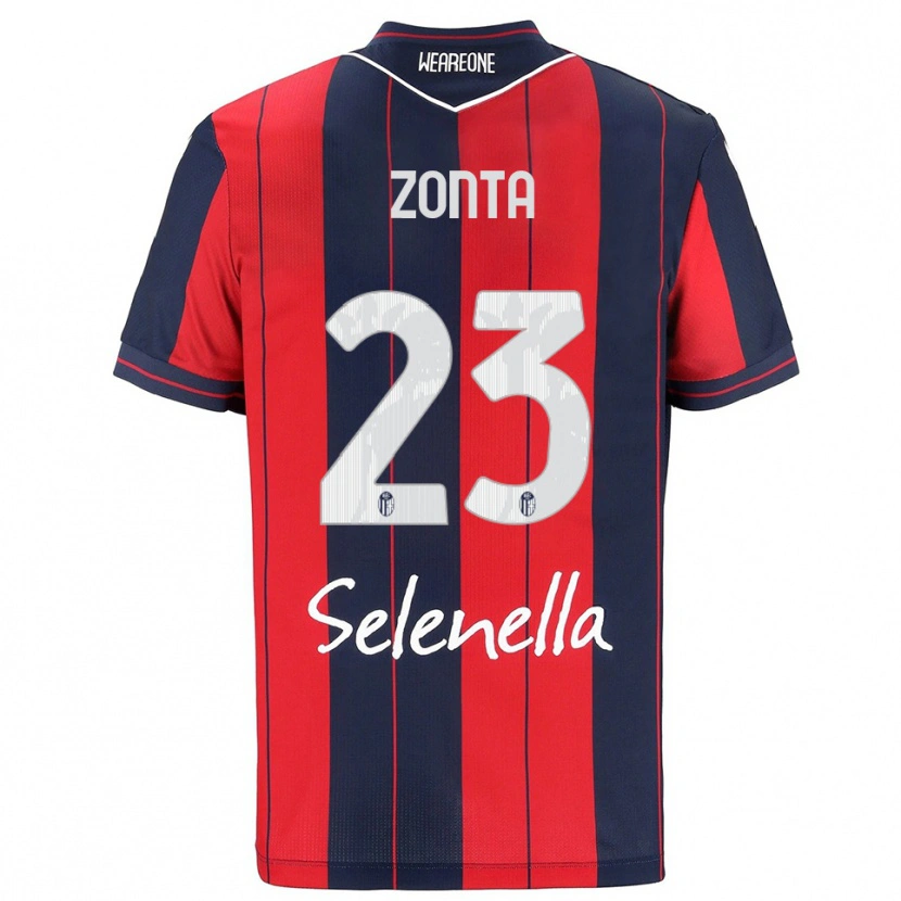 Danxen Enfant Maillot Alessandro Zonta #23 Rouge Marine Tenues Domicile 2025/26 T-Shirt