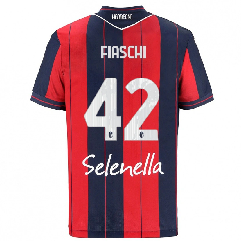 Danxen Enfant Maillot Marco Fiaschi #42 Rouge Marine Tenues Domicile 2025/26 T-Shirt