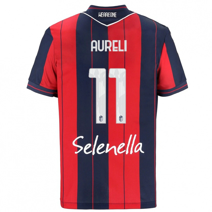 Danxen Enfant Maillot Valerio Aureli #11 Rouge Marine Tenues Domicile 2025/26 T-Shirt